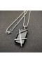 David Yurman Vrouwen Kabel Wrap Amulet Sterling Zilver met Zwarte Onyx en Diamant 32mm
