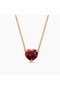 David Yurman Vrouwen Chatelaine Hart Hanger Ketting 18K Geel Goud met Granaat 8mm