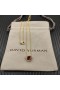 David Yurman Vrouwen Chatelaine Hart Hanger Ketting 18K Geel Goud met Granaat 8mm