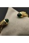 David Yurman Women ' s Classic Kabel Manchet Armband 18K Geel Goud met Groene Diamant 7mm