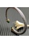 David Yurman Women ' s Classic Kabel Manchet Armband van Sterling Zilver met 18 KARAAT Geel Goud En Donker Groene Diamant 5mm