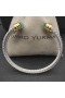 David Yurman Women ' s Classic Kabel Manchet Armband van Sterling Zilver met 18 KARAAT Geel Goud en Blauw Topaas 5mm