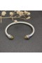 David Yurman Women ' s Classic Cablespira Manchet Armband van Sterling Zilver met Gele Diamant 5mm