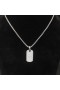 David Yurman Mannen Chevron Tag Hanger in Sterling Zilver met Diamanten 35mm