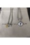 David Yurman Mannen Boze Oog Amulet Sterling Zilver met Lapis 14.5 mm