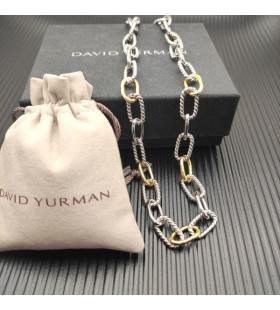 David Yurman Vrouwen Madison Chain Necklace Sterling Zilver met 18 KARAAT Geel Goud 8,5 mm