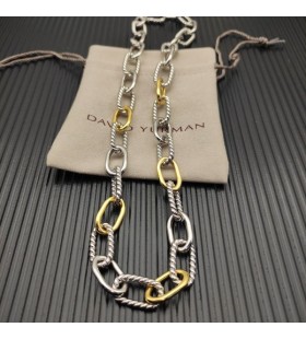 David Yurman Vrouwen Madison Chain Necklace Sterling Zilver met 18 KARAAT Geel Goud 8,5 mm
