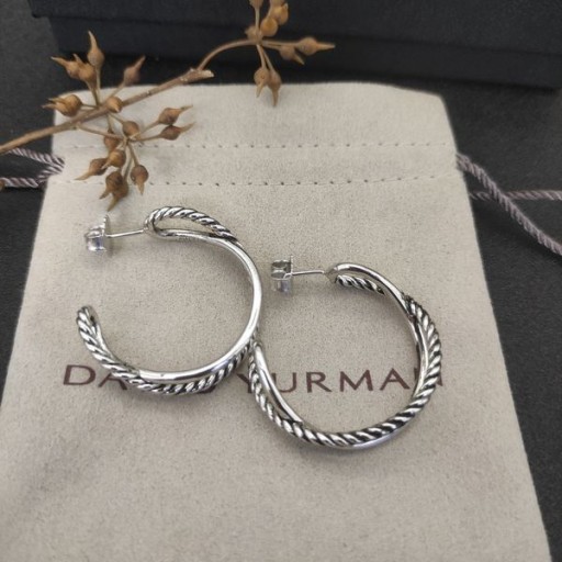 David Yurman Crossover Vanne Korvakorut Sterling Hopea 25mm
