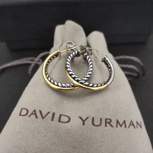 David Yurman Crossover Vanne Korvakorut Sterling Silver 14K Keltainen Kulta 22.3 mm