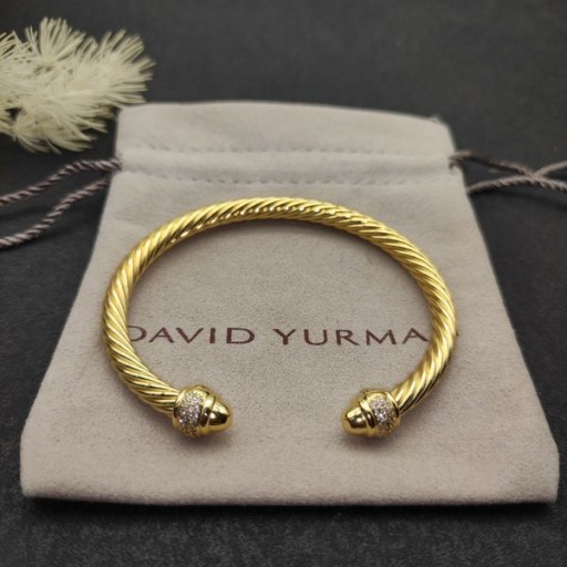 David Yurman Naisten Kaapeli-Ranneke Rannerengas 18K Keltainen Kulta Timantteja 5mm