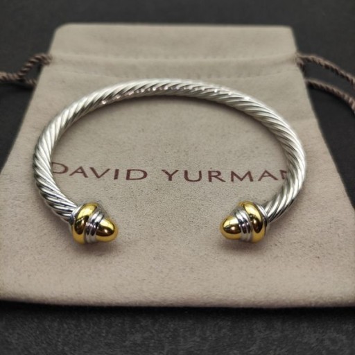 David Yurman Naisten Klassinen Kaapeli-Ranneke Rannerengas Sterling Silver 18K Keltainen Kulta 5mm