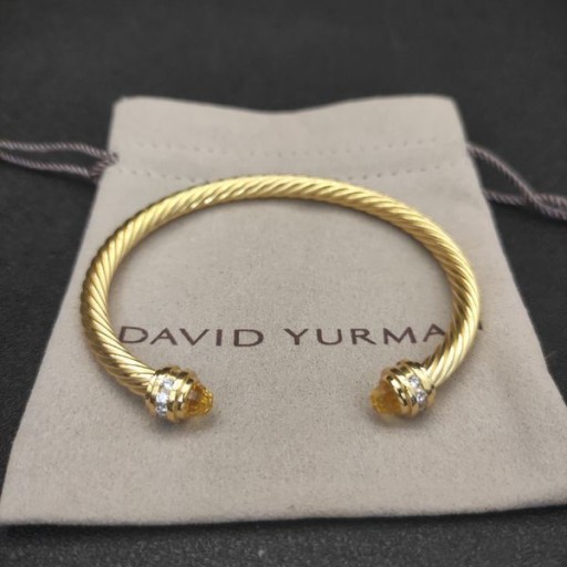 David Yurman Naisten Klassinen Cablespira Ranneke Rannerengas 18K Keltainen Kulta Keltainen Timantteja 5mm