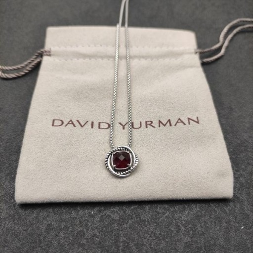 David Yurman Naisten Infinity Riipus Kaulakoru Sterling silver, kanssa Granaatti 7mm