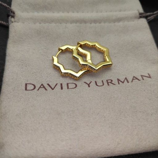 David Yurman Siksak Stax™ Vanne Korvakorut 18K Keltainen Kulta Timantteja 22,8 mm