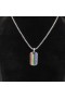 David Yurman Chevron Tag Sterling Silver Rainbow Pavé 35mm