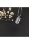 David Yurman Chevron Tag Sterling Silver Rainbow Pavé 35mm