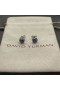 David Yurman Tyyny Korvakorut 18K Valkoinen Kulta kanssa Pavé Safiireja 8mm