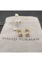 David Yurman Petite Kartanonrouva Pavé Bezel Stud Korvakorut 18K Keltainen Kulta Samppanjaa Citrine ja Timantteja 5mm