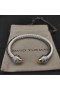David Yurman Naisten Klassinen Kaapeli-Ranneke Rannerengas Sterling Silver 14K Keltainen Kulta Kupolit ja Timantteja 7mm