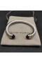 David Yurman Naisten Klassinen Kaapeli-Ranneke Rannerengas Sterling Silver 18K Keltainen Kulta ja Musta Onyx 7mm