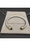 David Yurman Naisten Klassinen Kaapeli-Ranneke Rannerengas Sterling Silver 18K Keltainen Kulta ja Tumma Vihreä Timantti 5mm