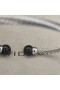 David Yurman Naisten Solari Cablespira Ranneke Rannerengas Sterling Hopea Musta Onyx ja Timantteja 3mm
