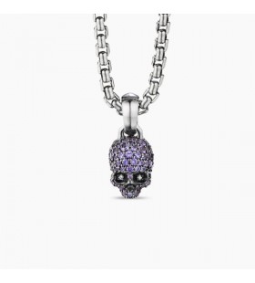 David Yurman Kallo Amuletti Koko Pavé Violetti Safiireja ja 18K Valkoinen Kulta 14mm