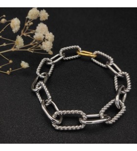 David Yurman Naisten Madison Ketjun Rannerengas Sterling Silver 18K Keltainen Kulta 8,5 mm