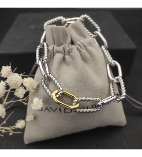 David Yurman Naisten Madison Ketjun Rannerengas Sterling Silver 18K Keltainen Kulta 8,5 mm