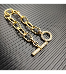 David Yurman Naisten Madison Pavé Toggle Rannekoru 18 k Keltainen Kultaa kanssa Timantteja 20cm