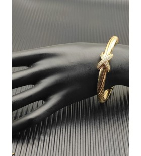 David Yurman Naisten X Cablespira Asema Ranneke Rannekorun 18K Keltainen Kultaa kanssa Pavé Timantteja 7mm