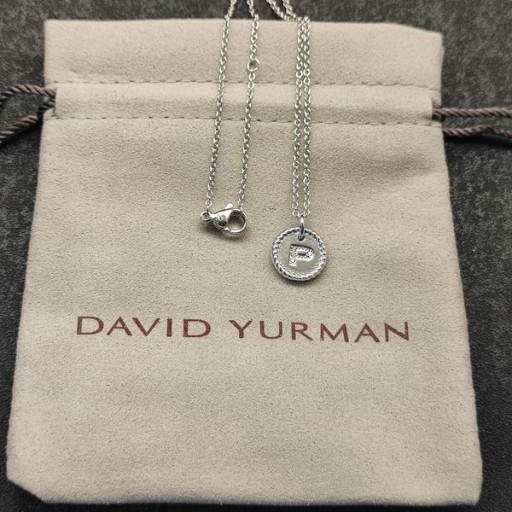 David Yurman Initiale Charme en Argent Sterling avec des Diamants P