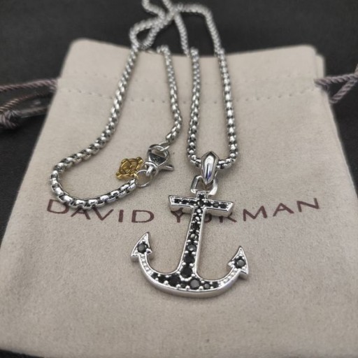 David Yurman Hommes Amulettes d'Ancrage Collier de Diamants Noirs