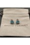David Yurman Câble Envelopper de Goujon de Boucles d'oreilles en Argent Sterling avec BlueCrystals et de Diamants 12mm