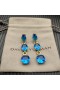 David Yurman Marbella Drop Boucles d'oreilles en Or Jaune 18 carats avec Topazes Bleues et de Hampton Topaze Bleue 51mm
