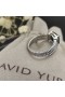 David Yurman Petite Wheaton Bague en Argent Sterling avec Hampton Rouge Topaze et Diamants 10mm