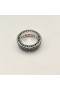 David Yurman Rationaliser la troisième Ligne de la Bande de Bague en Argent Sterling avec des Diamants Noirs 8,5 mm