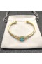 David Yurman Femmes Câble Bracelet Manchette en Or Jaune 18 carats Avec un Diamant Bleu 4mm