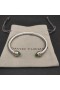 David Yurman Femmes Classic Câble Bracelet Manchette en Argent Sterling avec 14K Or Jaune et Vert clair Diamants 5mm