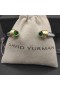 David Yurman Femmes Classic Câble Bracelet Manchette en Argent Sterling avec Or Jaune 18 carats et Vert Foncé Diamant 5mm