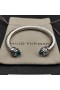 David Yurman Femmes Classic Cablespira Bracelet Manchette en Argent Sterling avec des Diamants Bleus 7mm