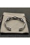 David Yurman Femmes Zig Zag Stax Deux rangées Bracelet Manchette en Argent Sterling avec des Diamants 13mm