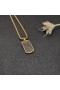 David Yurman Hommes Chevron Tag Pendentif en Or Jaune 18 carats avec Diamants Noirs 21mm