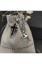 David Yurman Hommes Exotiques Croix de Pierre Amulette en Argent Sterling avec Onyx Noir 23mm