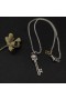 David Yurman Hommes Memento Mori Crâne Clé Amulette en Argent Sterling avec des Diamants Noirs de 31,7 mm