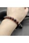 David Yurman des Hommes Spirituels Perles Bracelet en Argent Sterling avec Rouge, Œil de Tigre 8mm
