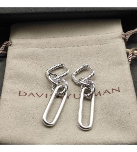 David Yurman Lexington Double Lien de Goutte Boucles d'oreille en Argent Sterling 53mm