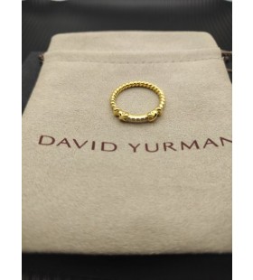 David Yurman Petite Helena Envelopper la Bande de Bague Or Jaune 18 carats avec des Diamants de 4mm