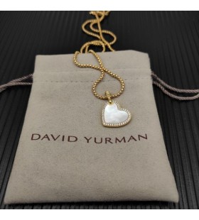 David Yurman Femmes Éléments Amulette de Cœur Or Jaune 18 carats avec de la Nacre et de Diamants 18,7 mm
