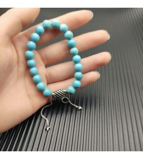David Yurman des Hommes Spirituels Perles Bracelet en Argent Sterling Turquoise 8mm